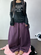 バルーンワイドコライド ベルトポイントフリースバルーンワイドパンツ🖤💜 5カラーズ