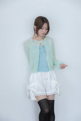 リボン スリーブ カーディガン(mint)