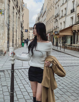 Bianca off-shoulder wool knit
