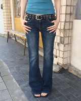 Blue washing boots cut pants
