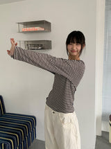 Kimber Stripe Round Long Sleeve Tee
