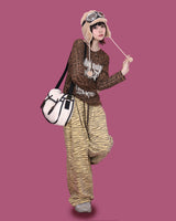 zebra banding pants - yellow