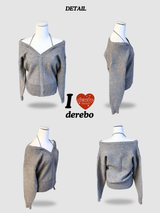 halter strap off-shoulder V-neck knitwear