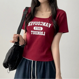 ローブレタリングスクエアネックショートスリーブTシャツ