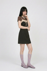 DOT COMBI MINI DRESS