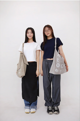 000Design Cotton Check Tie Bag / Mint