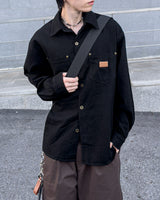 Drain Patch Work Shirt Jacket