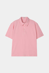 No.1329 pk crop collar half T (4color)
