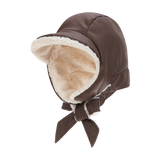 Leather Poddle Padding Balaclava (Brown)