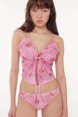 [Floral Veil_pink] Bustier Tankini Top 