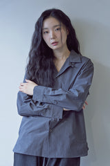 BIO-WASHED CREASE TAILORED SHIRT (Charcoal)