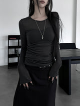 layered see-through long sleeve T (4color)