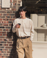 ローチワッフルヘンリーネックロングスリーブTシャツ