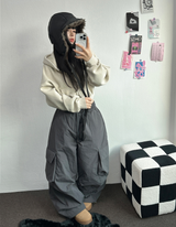 ピグメントハーディークロップドフーディージップアップ ❤🩶🤎 3COLOR