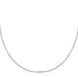 Silver Cross Station 925 Silver + Rodium plating Necklace N061-05H
