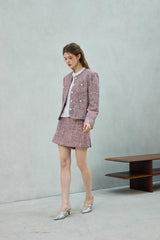 CHERISH TWEED SKIRT PANTS / RED