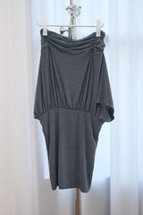 [MADE] Shirring Off-Shoulder Dress (Charcoal)