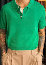 Summer Cool Plain Collar Short Sleeve Overfit Knit 8COLOR