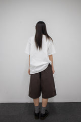 Side Slit Darted Bermuda Brown