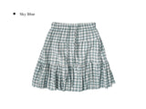 Loven Check Banding Tiered Midi Skirt