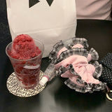 pink rose dot Lace Scrunchies