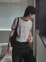 G-Bee pattern リンガー半袖Tシャツ