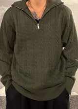 High-neck half zip-up knit 5COLOR