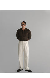 RIbbed Collar Knitwear [brown]