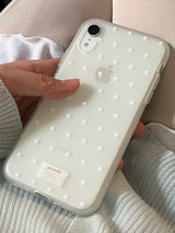 dot phonecase 半透明ドット柄ケース ホワイト