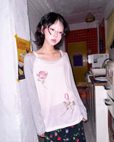 (2color) Soft Tulip Raglan Sheer Long Sleeve Tee
