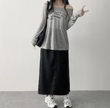 アリングレタリングショルダー長袖Tシャツ