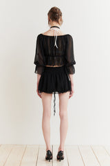 MERMAID SHEER CARDIGAN black