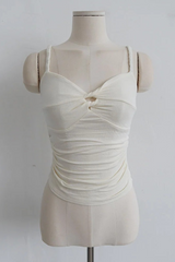 GATHERED KNOT STRAP TANK (IVORY)