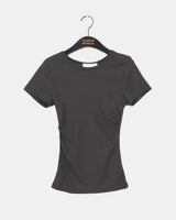 ウィンクルサイドシャーリングUネックショートスリーブTシャツ