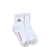 I Love MSMR Logo Quarter Socks White
