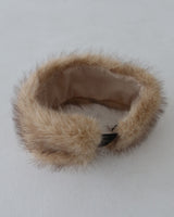Fake fur back-banding turban hairband