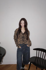 Mohair Leopard Cardigan Knitwear