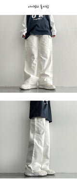 [3-tier length] [S–2XL] Dwatan Tan Cotton Wide Cargo Pants (5 colors)
