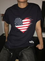 09 フラッグ セミクロップド ショートスリーブ Tシャツ(4c)