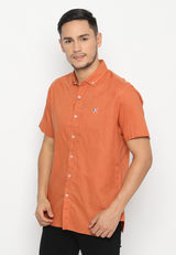 MON AKITA - Aki Men Short Sleeve Shirt Orange