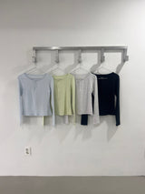 ブリーズ コットンモダール ヘンリーネック Tシャツ(Bio-Washed) -ブラック