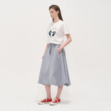 ハートバイカーパッチTシャツ ホワイト / ネイビー