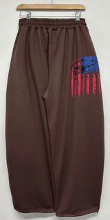 HIP PRINT AMERICAN FLAG VER🤍🤎 ツープリーツバルーンコットンパンパンツ - 4 COLORS