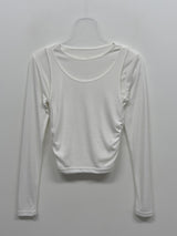 Deman Shirring Layered Long Sleeve T-shirt