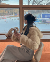 Fur Crop Hooded Jacket