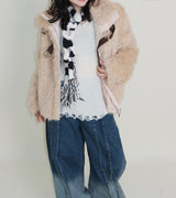 Rachel Two-Belt Detail Short Length Fur Jacket (Lining Quilted)