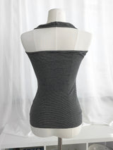 Stripe Halter Tank Top