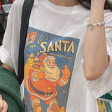 サンタ半袖ボクシーフィットTシャツ