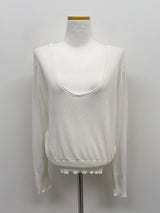 Clips U-neck See-through Knit