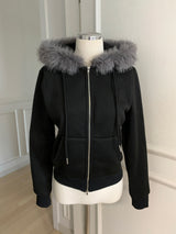 RABBIT FUR ZIP-UP